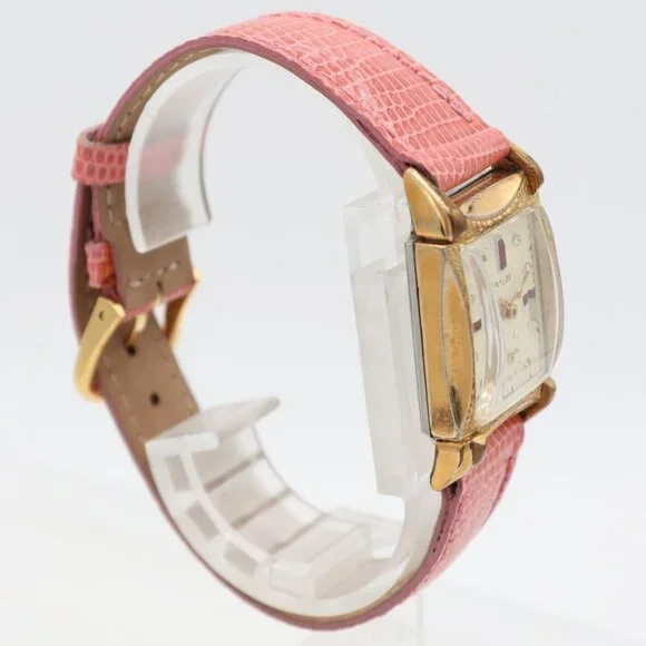 Vintage Baylor Tank Style Jeweled Dial 17 Jewel Unisex Wristwatch Swiss 10k RGP